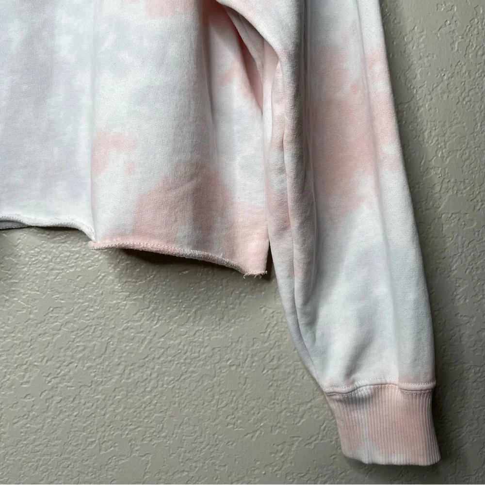 Hollister Cropped Embroidered Tie Dye Crewneck Long Sleeve Floral
